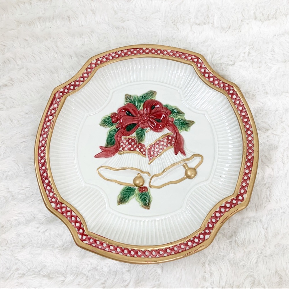 Fitz & Floyd Christmas Bells Cookie Canapé Plate